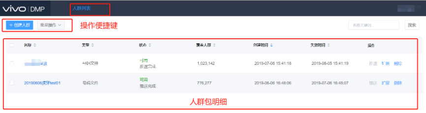 主要用于vivo广告主数据回传及人群包的管理。广告DMP需要配置白名单才可使用。 主要用于vivo广告主数据回传及人群包的管理。广告DMP需要配置白名单才可使用。