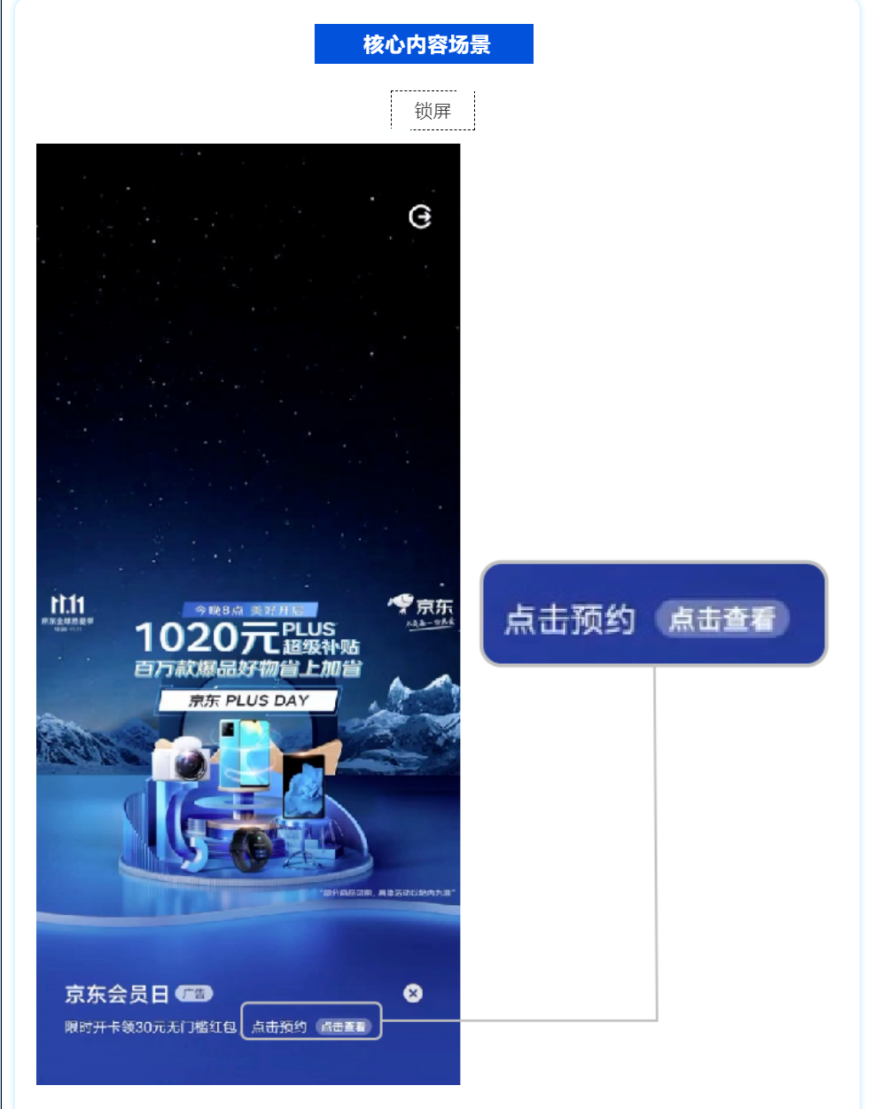 通过两大场景链接企业和用户:核心内容场景—锁屏、信息流、服务场景—负一屏,各个场景间的配合收拢目标流量,为用户提供充分的预约环境。 通过两大场景链接企业和用户:核心内容场景—锁屏、信息流、服务场景—负一屏,各个场景间的配合收拢目标流量,为用户提供充分的预约环境。